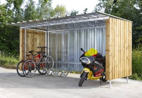 Abris à vélos en tôle longueur 4 m