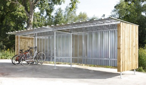 Abris à vélos en tôle longueur 8 m