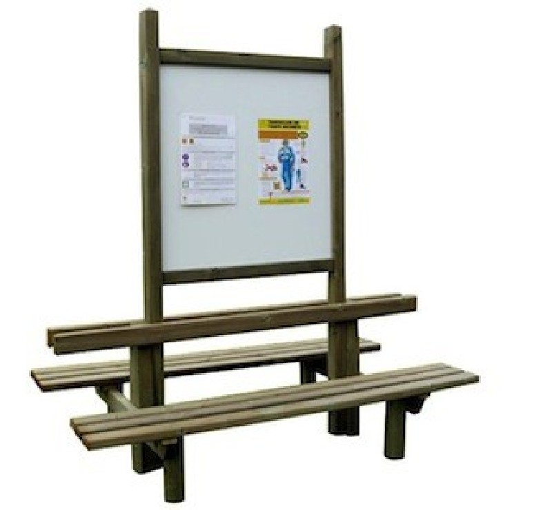 Banquette double + panneau d'affichage