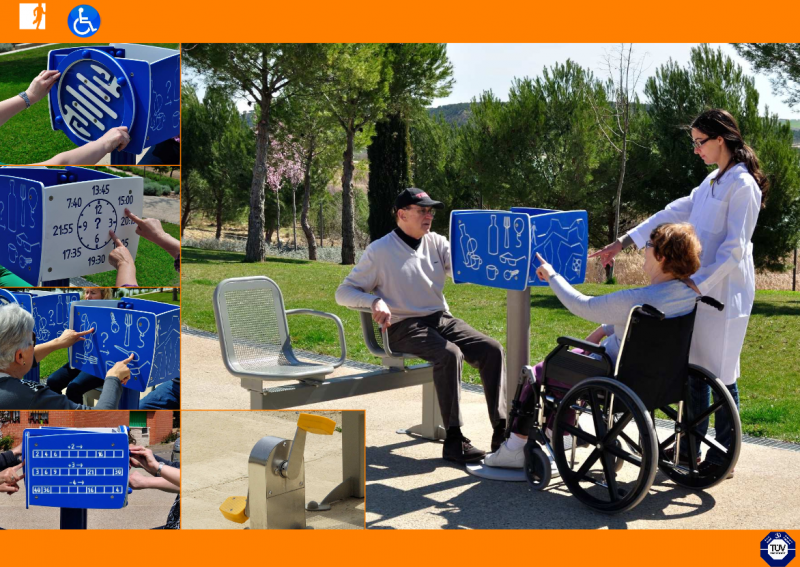 BANC AVEC PÉDALE ET MENTALCUBE II POUR ALZHEIMER