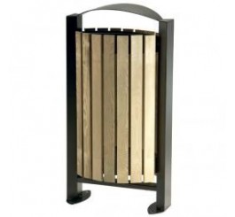 Corbeille sur pied bois 60L