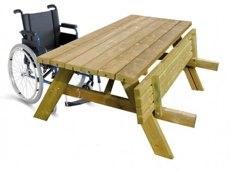 Lot de 2 tables pique-nique bois robuste