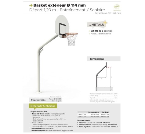 But de basket pour l'entrainement (tube rond)
