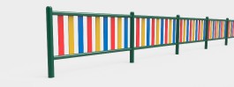 Barrière multicolore pour aires de jeux