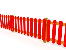 Barrière en bois et polyéthylène