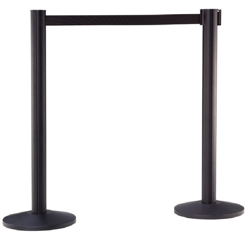 LOT 2 PILIERS NOIR AVEC CEINTURE RETRACTRACTABLE