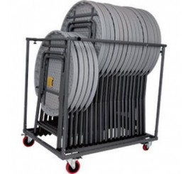 Chariot pour tables hautes rondes