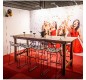 Table haute rustique pliante en pin massif