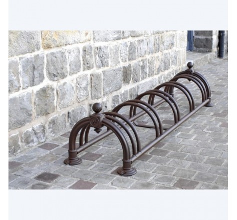 Support 5 places modèle château finition rouille