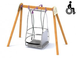 Portique-balançoire pour fauteuil roulant