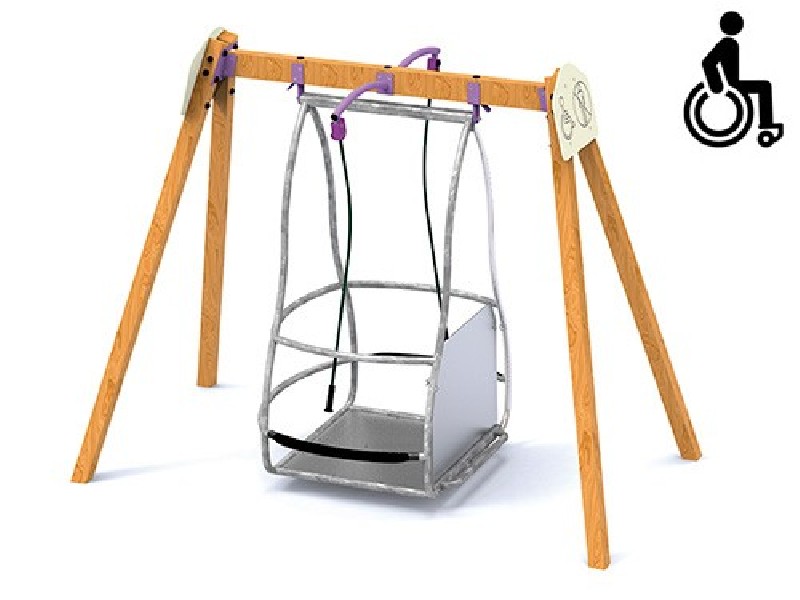 Portique-balançoire pour fauteuil roulant
