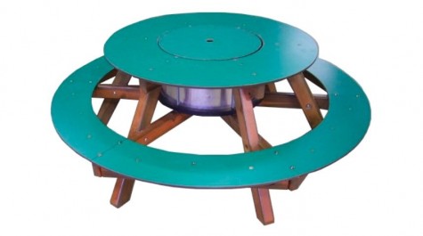 Table ronde avec bassine centrale
