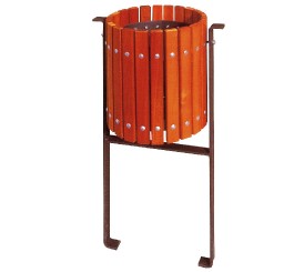 Corbeille urbaine en bois compact