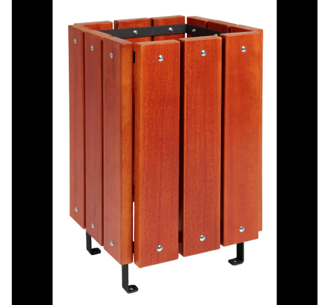 Poubelle robuste urbaine en bois 40L