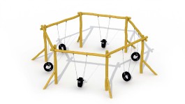 Balançoire de robin en hexagonale en bois de robinier