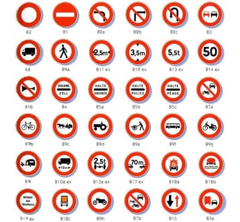 Signalisation d'interdictions - Type B