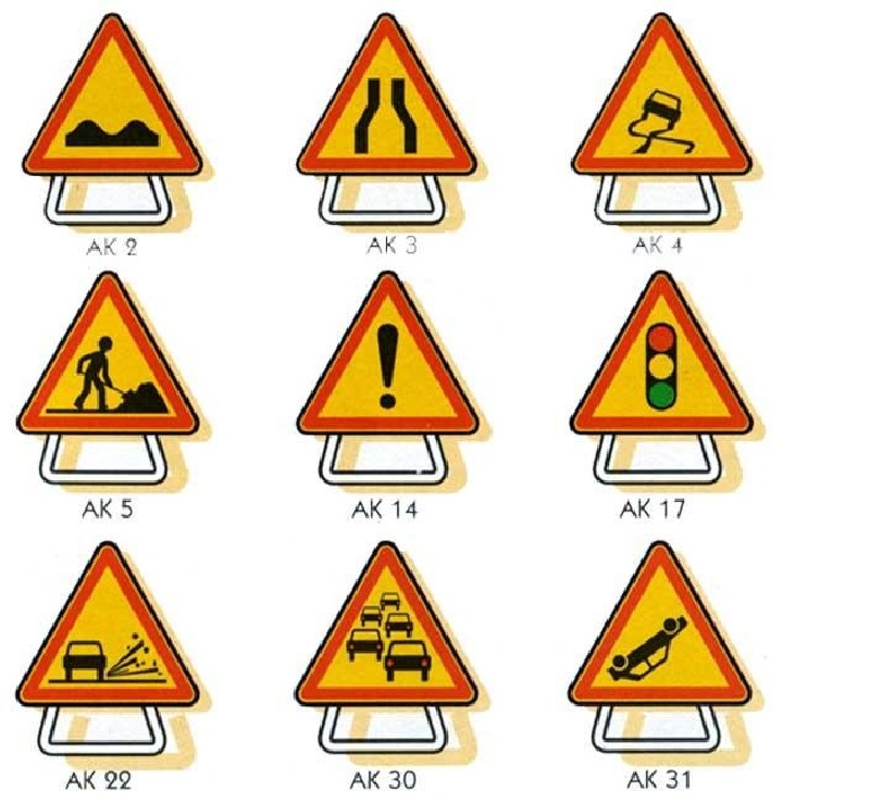 Signalisations temporaires -  triangle classe 1