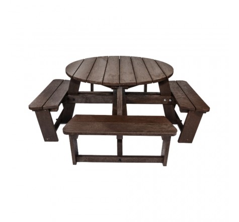 Table pique-nique ronde en plastique recyclé