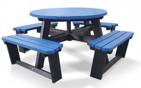 Table pique-nique ronde en plastique recyclé