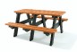 Table pique-nique en plastique recyclé orange