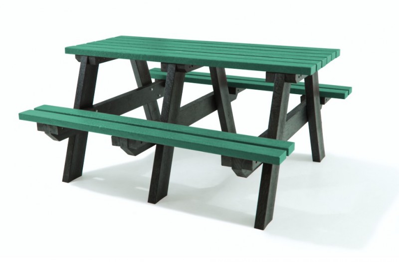 Table pique-nique en plastique recyclé verte