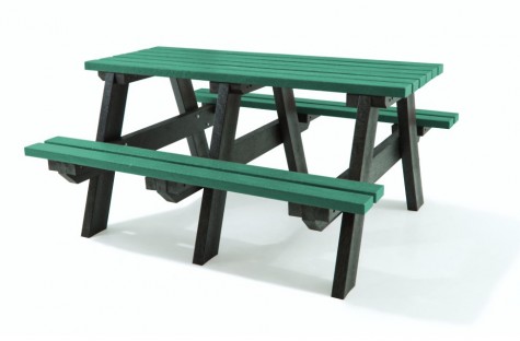 Table pique-nique en plastique recyclé verte
