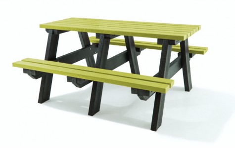 Table pique-nique en plastique recyclé lime