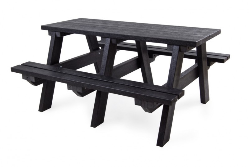 Table pique-nique en plastique recyclé effet bois