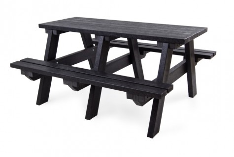 Table pique-nique en plastique recyclé effet bois