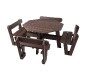 Table de pique-nique octogonale avec dossiers en plastique recyclé BRUN