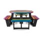 Table de pique-nique octogonale en plastique recyclé multicolore