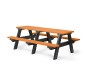 Table pique-nique en plastique recyclé orange 8 places