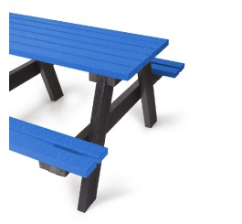 Table pique-nique en plastique recycléBleu 8 places
