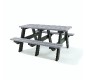 Table pique-nique en plastique recyclé Gris 8 places