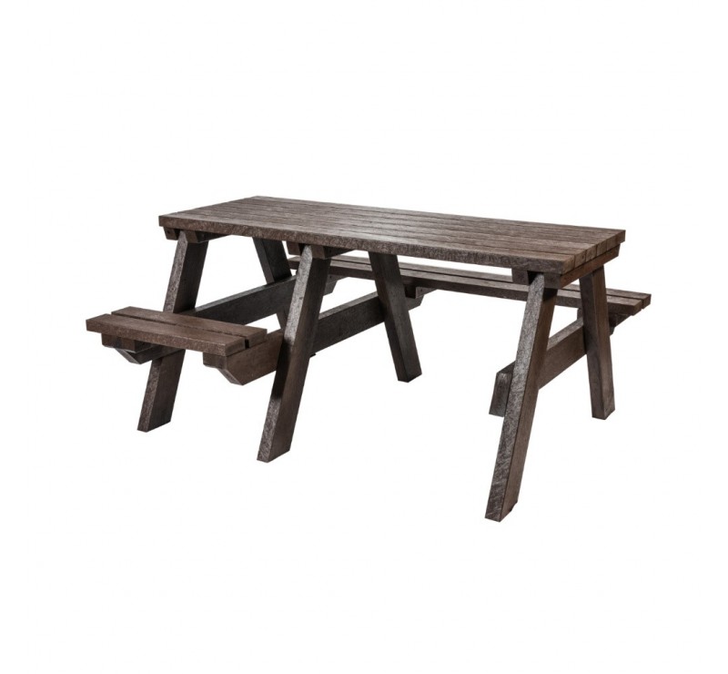 Table pique-nique en plastique recyclé brun PMR
