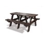 Table pique-nique en plastique recyclé 8 Places en Brun ou Noir 200 cm