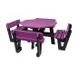 Table de pique-nique octogonale en plastique recyclé multicolore