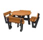 Table de pique-nique octogonale en plastique recyclé multicolore