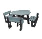Table de pique-nique octogonale en plastique recyclé multicolore