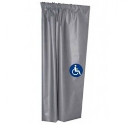Rideau pour isoloir H.150xL.110 cm avec logo PMR