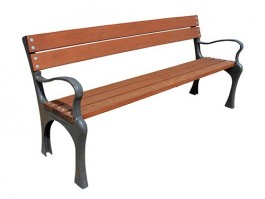 Banc public en bois tropical