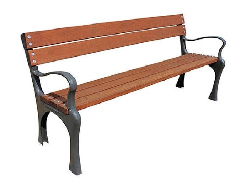 Banc public en bois tropical
