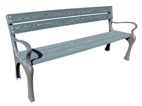 Banc public piétement fonte et lames  Eco composites couleur vert