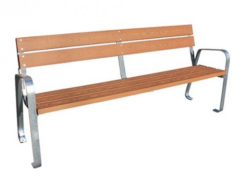 Banc public  lames  Eco composites couleur bois