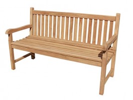 Banc public en bois tropical en teck naturel