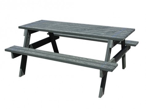 Table pique-nique éco-composite couleur bois - 6 places