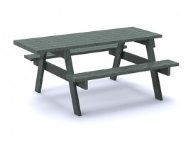 Table pique-nique éco-composite couleur bois - PMR