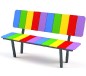BANC EN MÉTAL AVEC DOSSIER MULTICOLORE