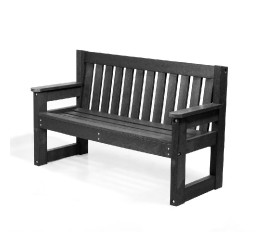 Lot de 3 bancs en plastique recyclé 1,50 noir