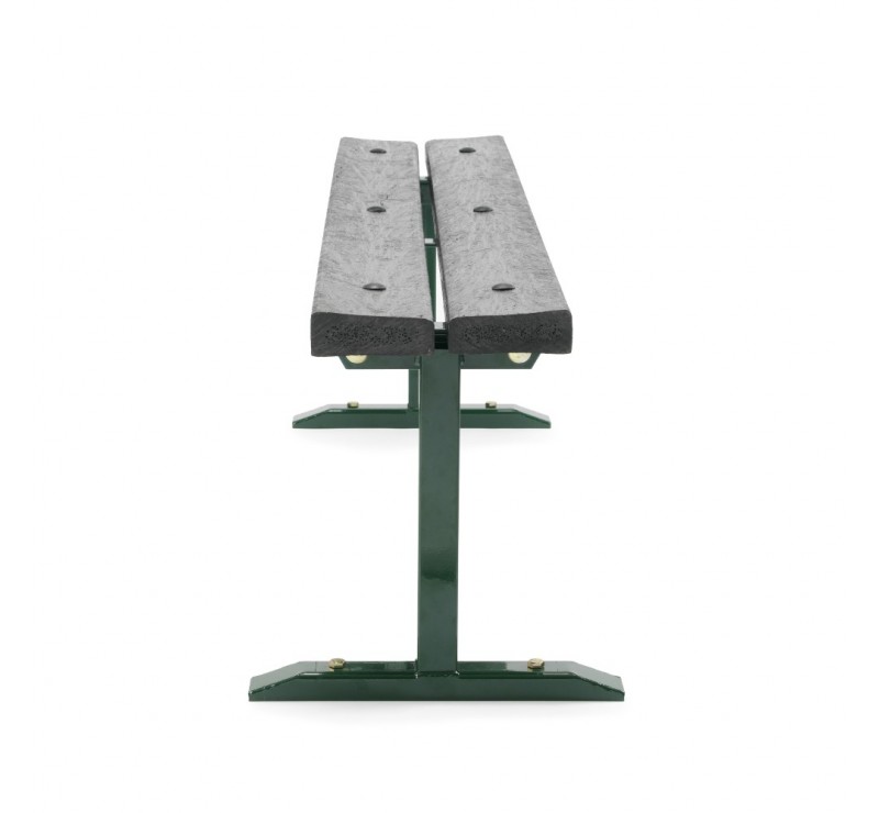 Lot de 3 banquettes urbaine en acier et en plastique recyclé 1.80 m